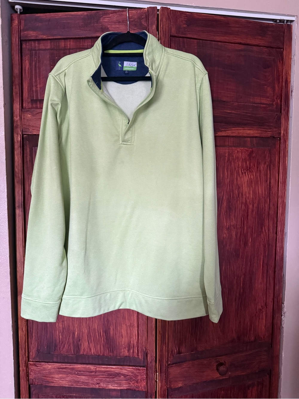 Tailor Byrd Men's Light Green Quarter-Zip Pullover Shirt
